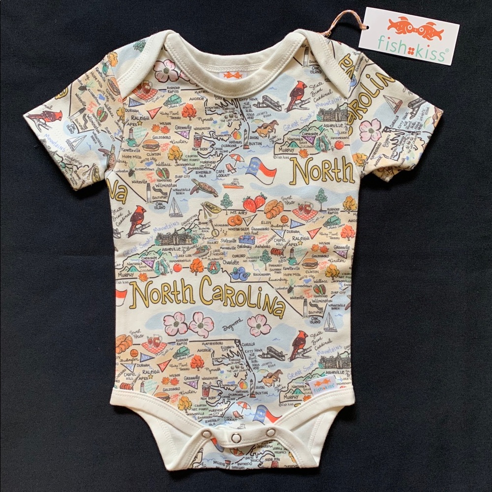 North Carolina Map Baby One-Piece 6-12 M